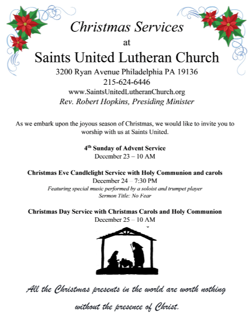 Christmas Service Schedule